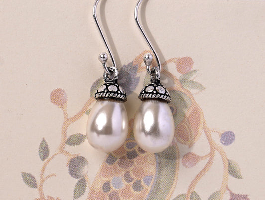 Delicate Pearl Drop Earrings