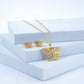 Beautiful Wings Gold Plated Butterfly Necklace Set