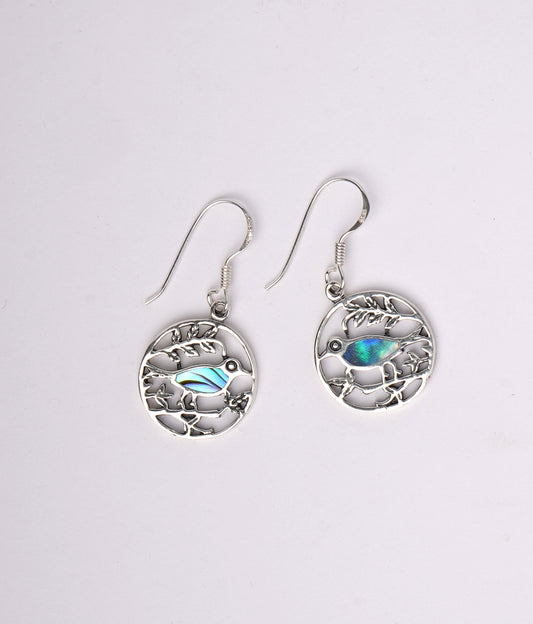 Humming Bird Abalone Earrings