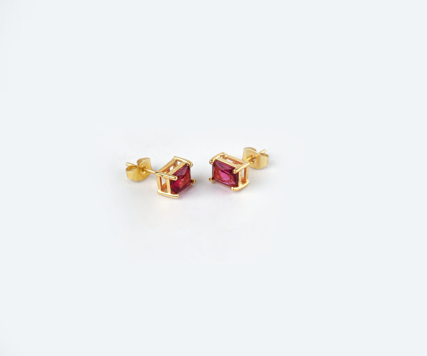 Faceted Ruby Studs