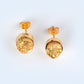 Gold-Dipped Pyrite Studs