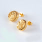 Gold-Dipped Pyrite Studs