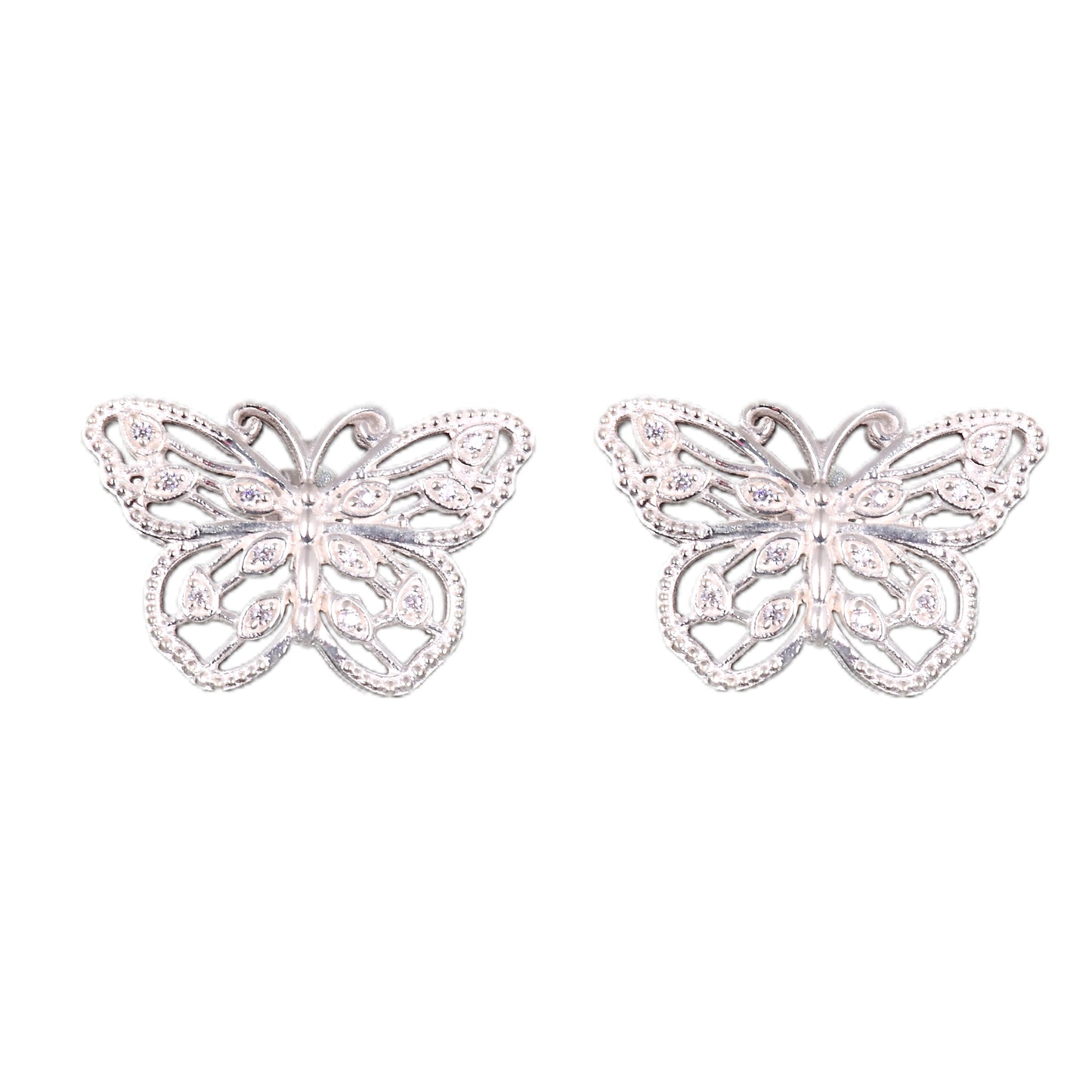 Beautiful Wings Silver Butterfly Earrings