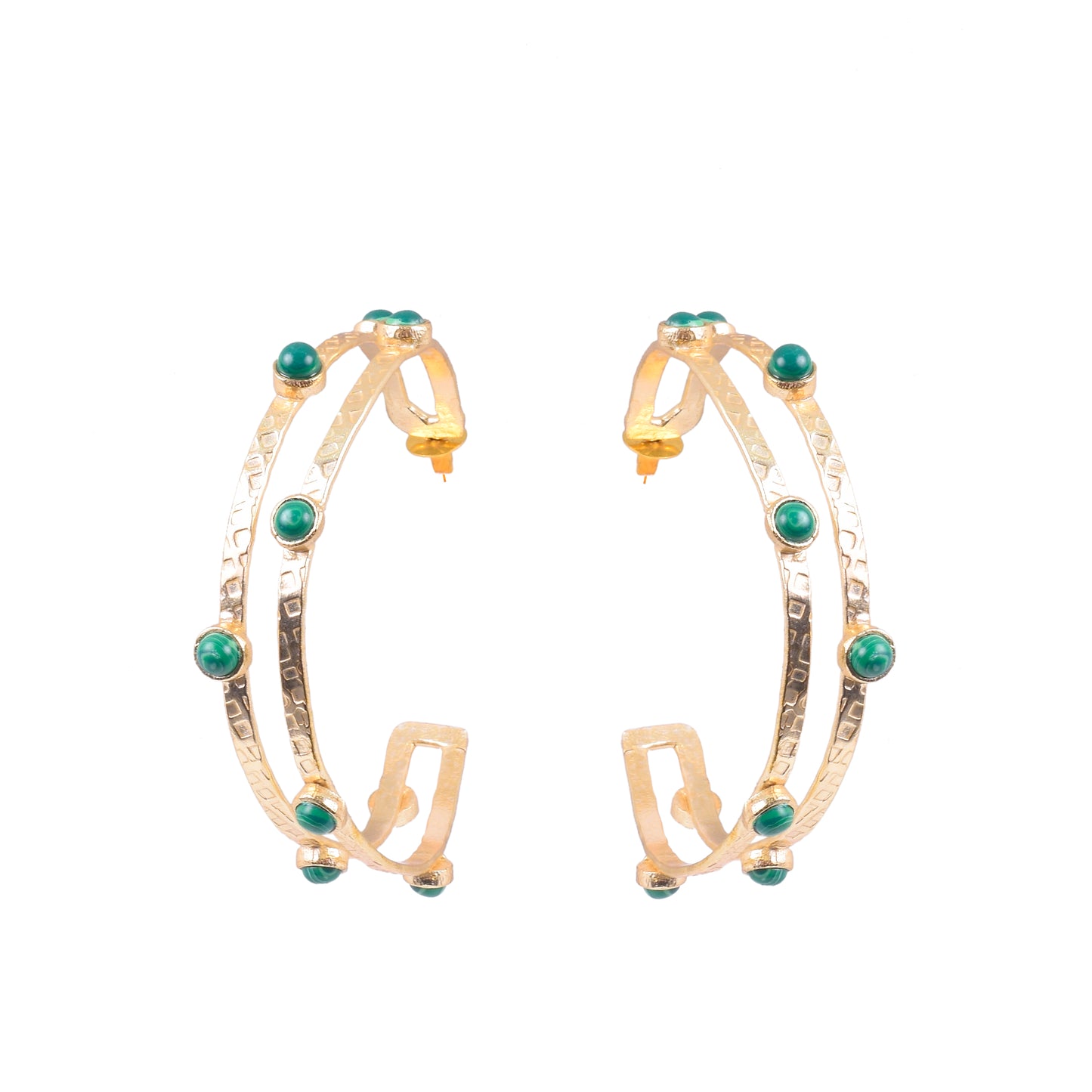 Malachite Choker with Hoops