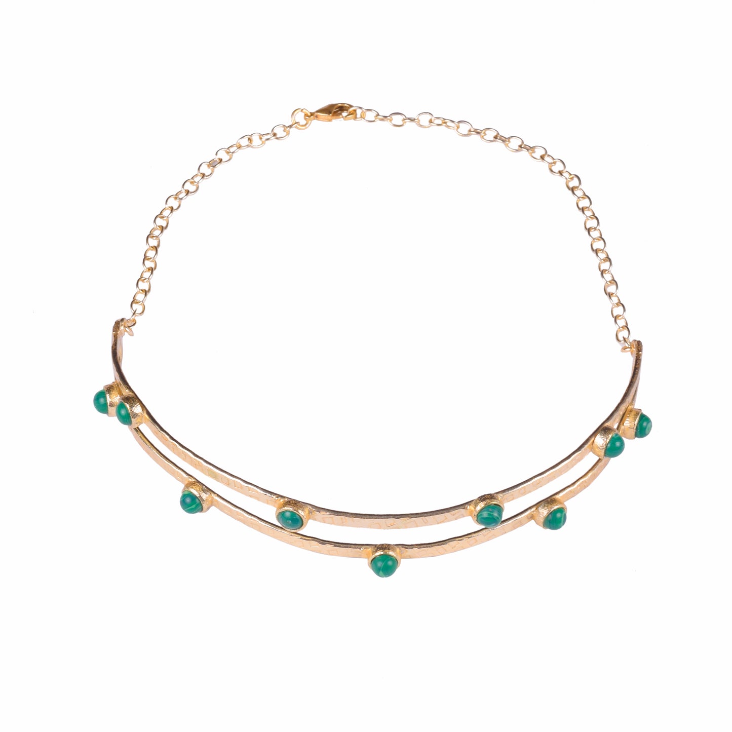 Malachite Choker with Hoops