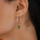 Peridot Drops In Silver Hoops