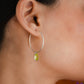 Green Amethyst In Silver Hoops