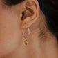 Citrine Drops In Silver Hoops