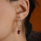 Ruby Red Drops In Silver Rings