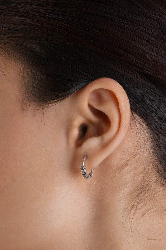 Mini Silver Filigree Hoops