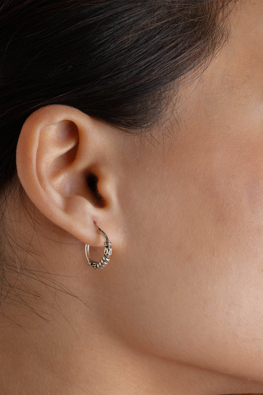 Mini Spiral Silver Hoops