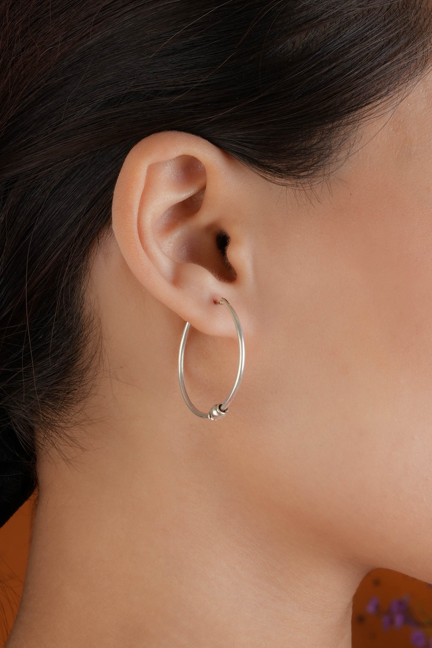 Single Ball Silver Hoops