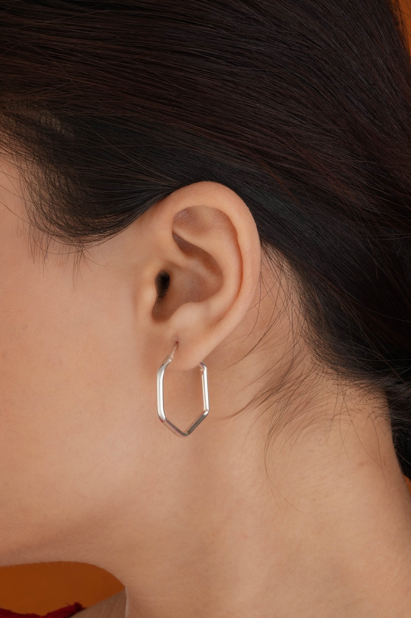 Silver Hexa Hoops