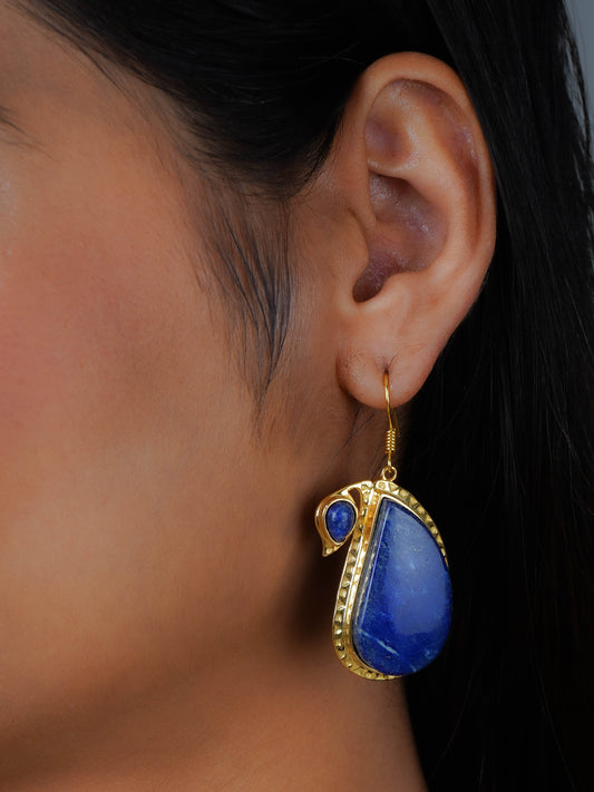 Lapis Lazuli Peacock Earrings