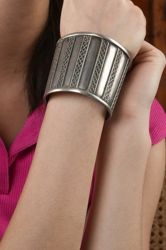 Silver Striped Bracelet