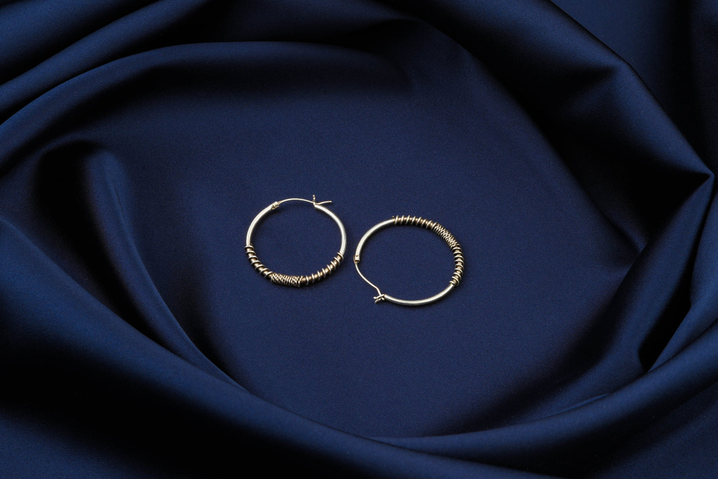 Wire Wrap Silver Hoops