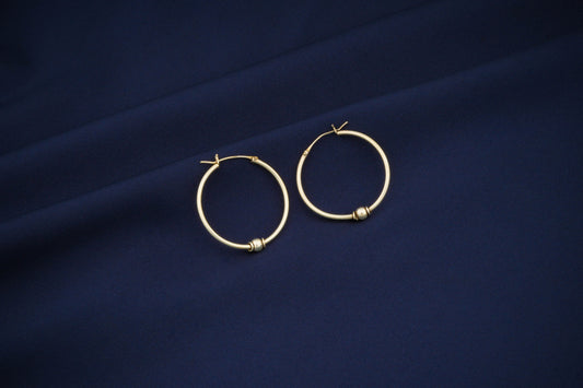 Single Ball Silver Hoops