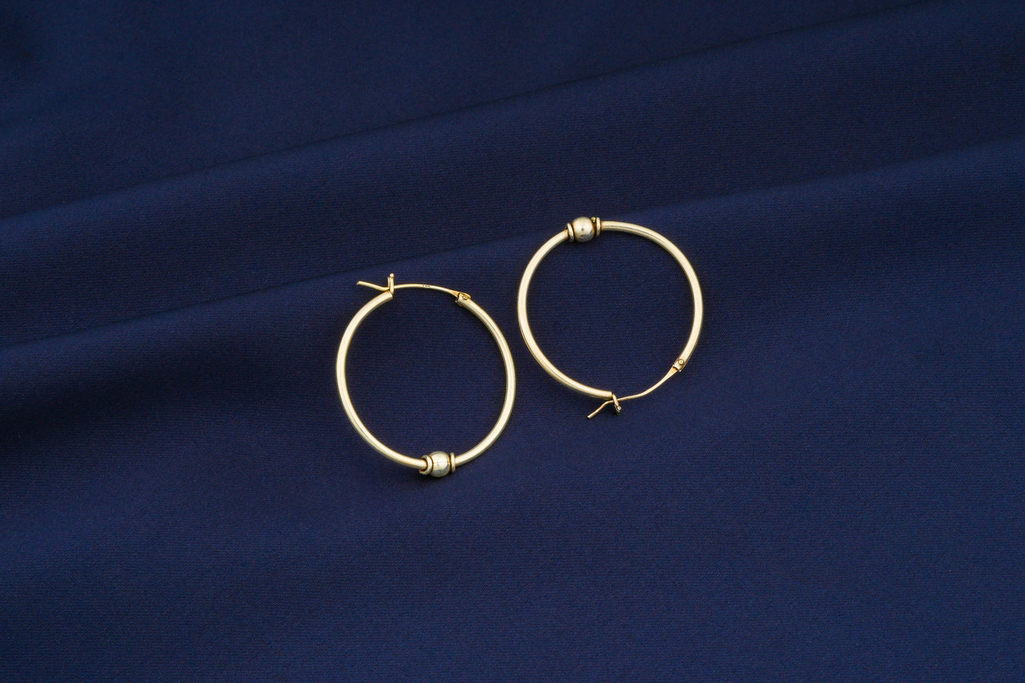 Single Ball Silver Hoops