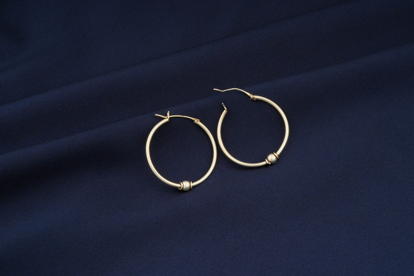 Single Ball Silver Hoops