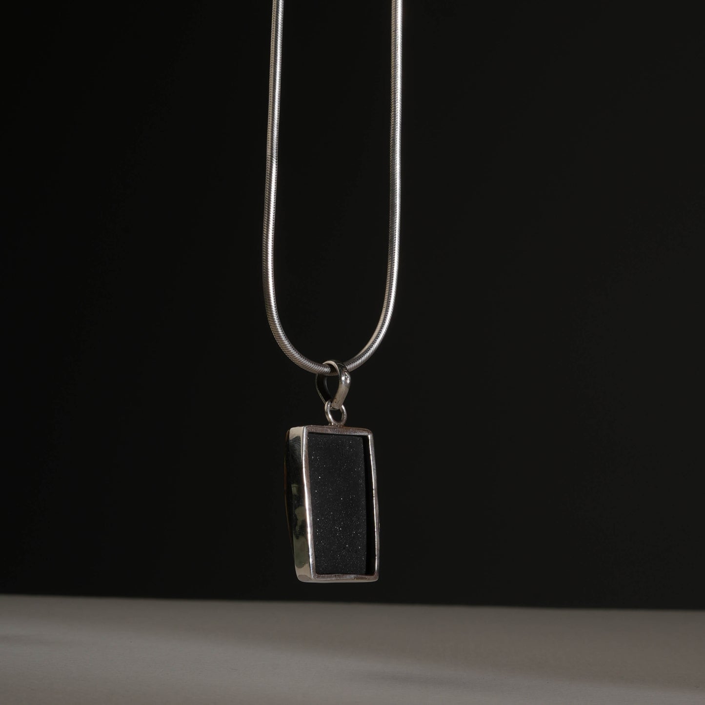 Abalone Rectangle Silver Pendant