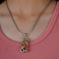 Uncut Citrine Silver Pendant