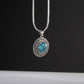 Chrysocolla & Silver Oval Pendant