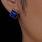Square Carved Lapis Lazuli Silver Pendant Set