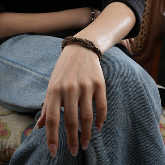 Silver and Leather Bracelet