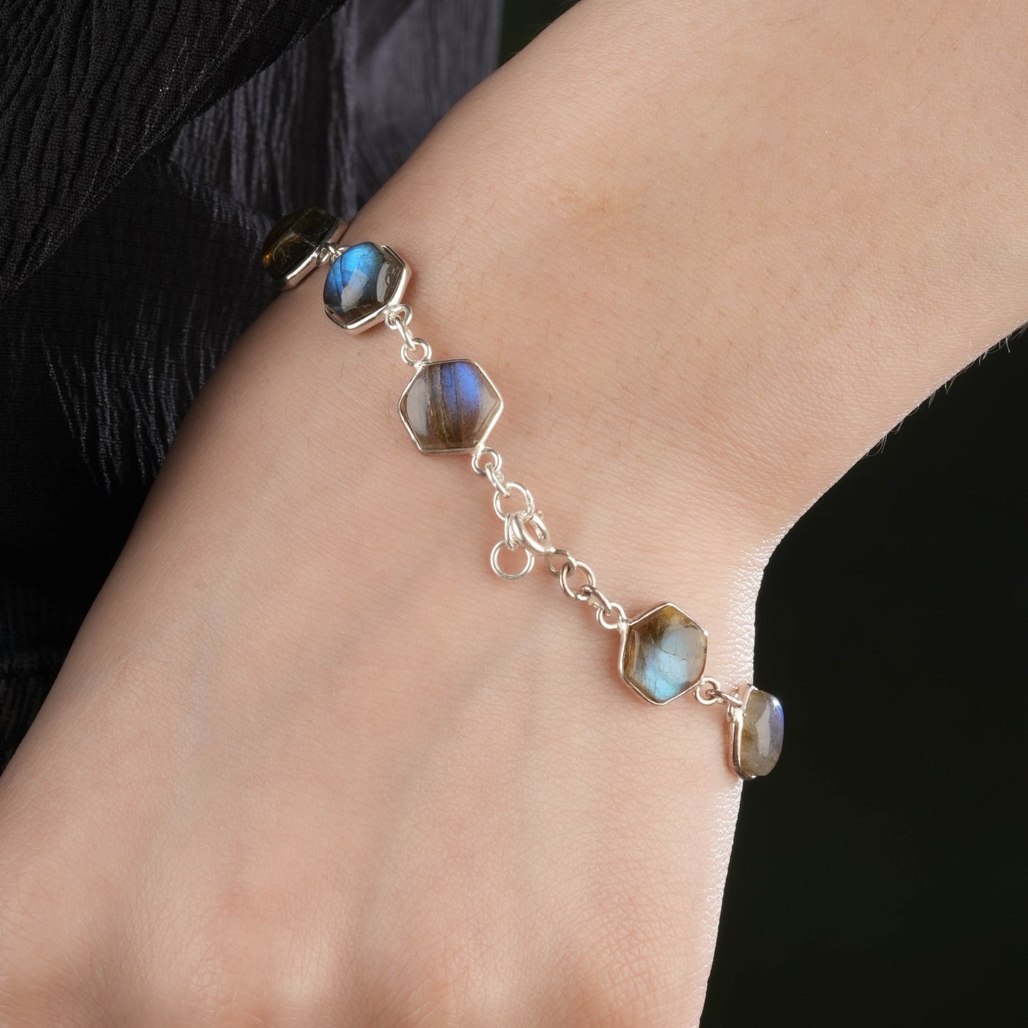 Labradorite Hexagonal Bracelet