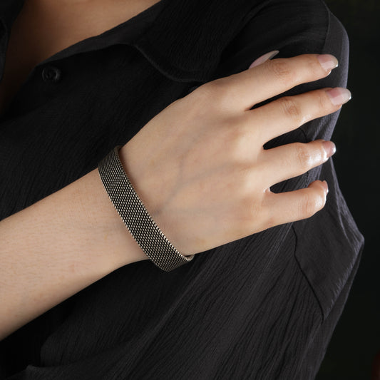 Silver Oxidised Bracelet