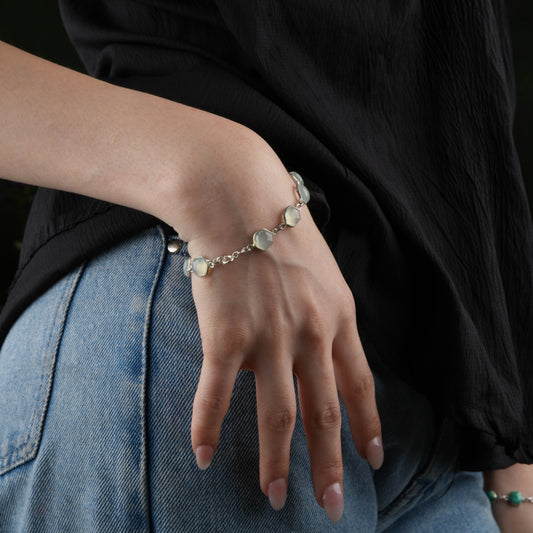 Chalcedony Silver Bracelet