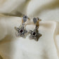 Marcasite Starfish Earrings with Garnet