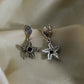 Marcasite Starfish Earrings with Garnet