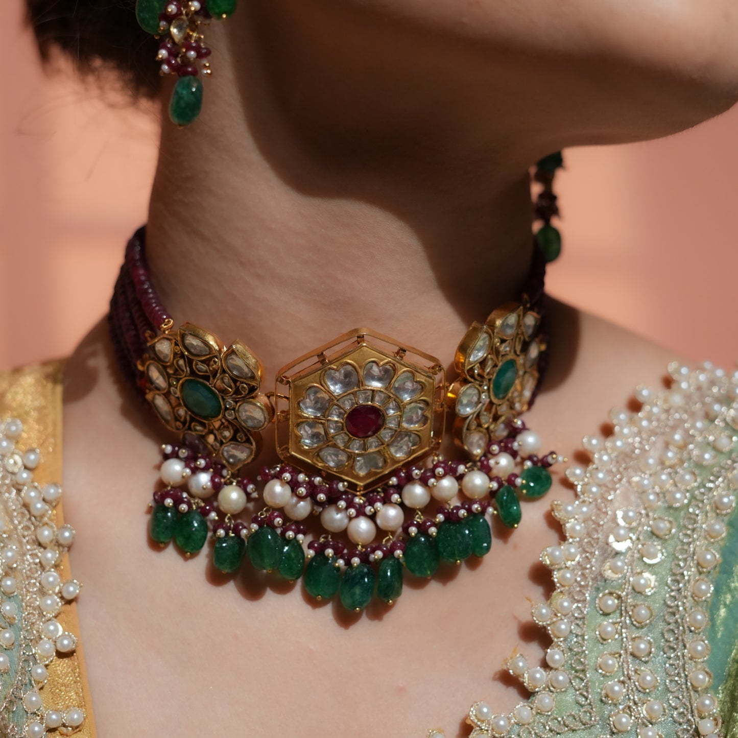Ethnic Kundan Gold-Plated Silver Necklace