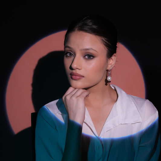 Amethyst Pearl Drops Earrings