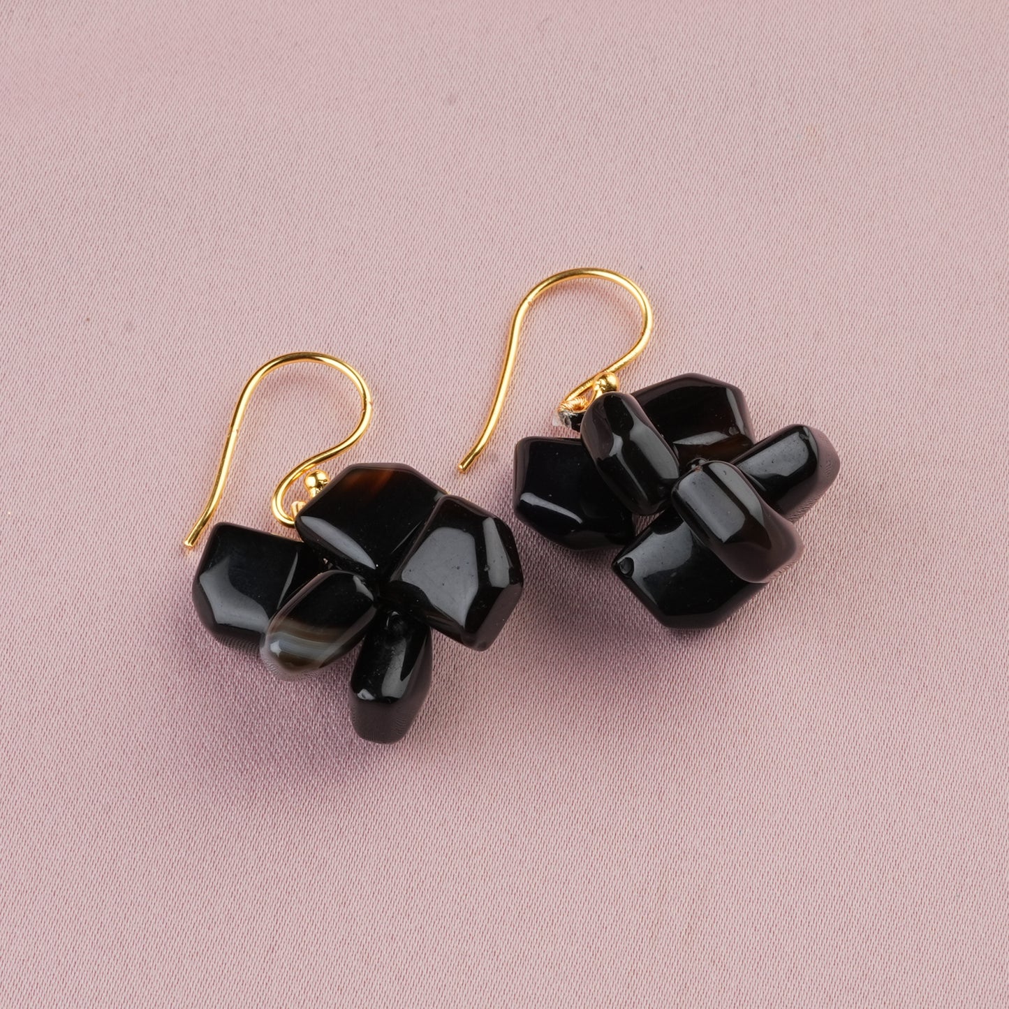 Unique Black Obsidian Cotton Thread Choker Set
