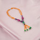 Natural Multistone And Silver Beads Necklace