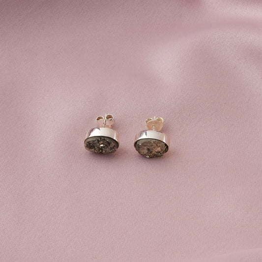 Silver Pyrite Studs