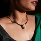 Leather And Pearl Bunch Necklace