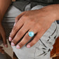 Round Larimar Silver Ring