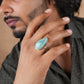 Aqua Drop Natural Aquamarine Silver Ring