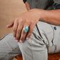 Aqua Halo Natural Aquamarine Silver Ring