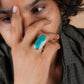 Ocean Earth Chrysocolla Oval Silver Ring