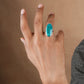Ocean Earth Chrysocolla Oval Silver Ring