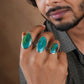 Ocean Earth Chrysocolla Oval Silver Ring
