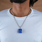 Lapis Lazuli Lord Ganesha Silver Pendant