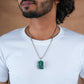 Green Aventurine Lord Ganesha Silver Pendant