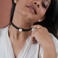 Braided Brown Leather Chord Pearl Drop Necklace
