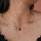 Minimal Chocolate Pearl Silver Hasli Set