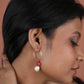 Pearl Coral Drops In Silver Rings